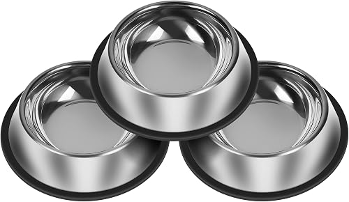3-Piece Stainless Steel Dog Bowl Set